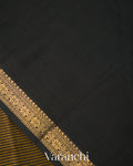 Golden Brown Striped Pure Maheshwari Silk Cotton Handloom Saree