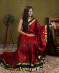 Vermillion Red Pure Kanchipuram Silk Handloom Saree
