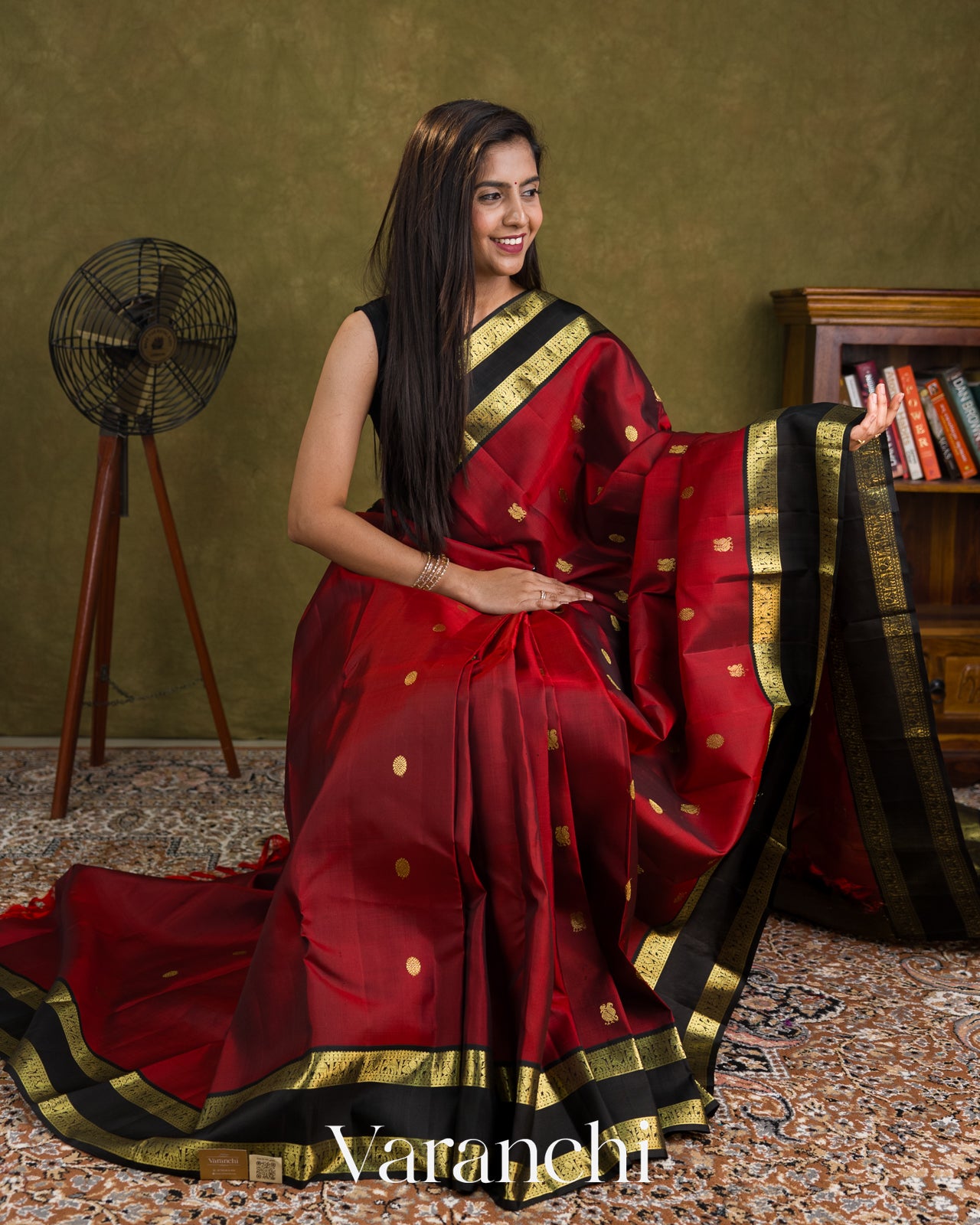Vermillion Red Pure Kanchipuram Silk Handloom Saree