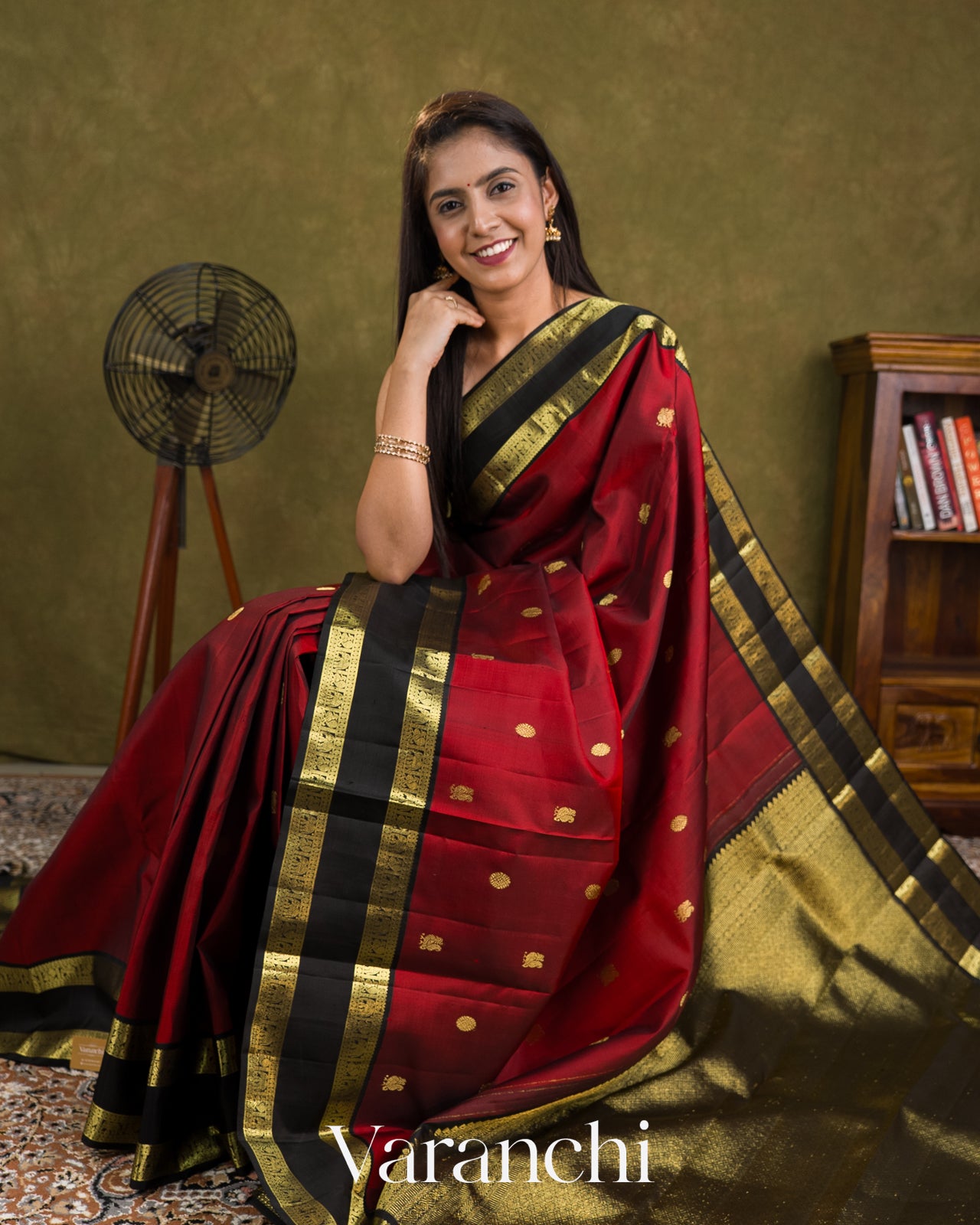 Vermillion Red Pure Kanchipuram Silk Handloom Saree