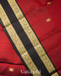 Vermillion Red Pure Kanchipuram Silk Handloom Saree