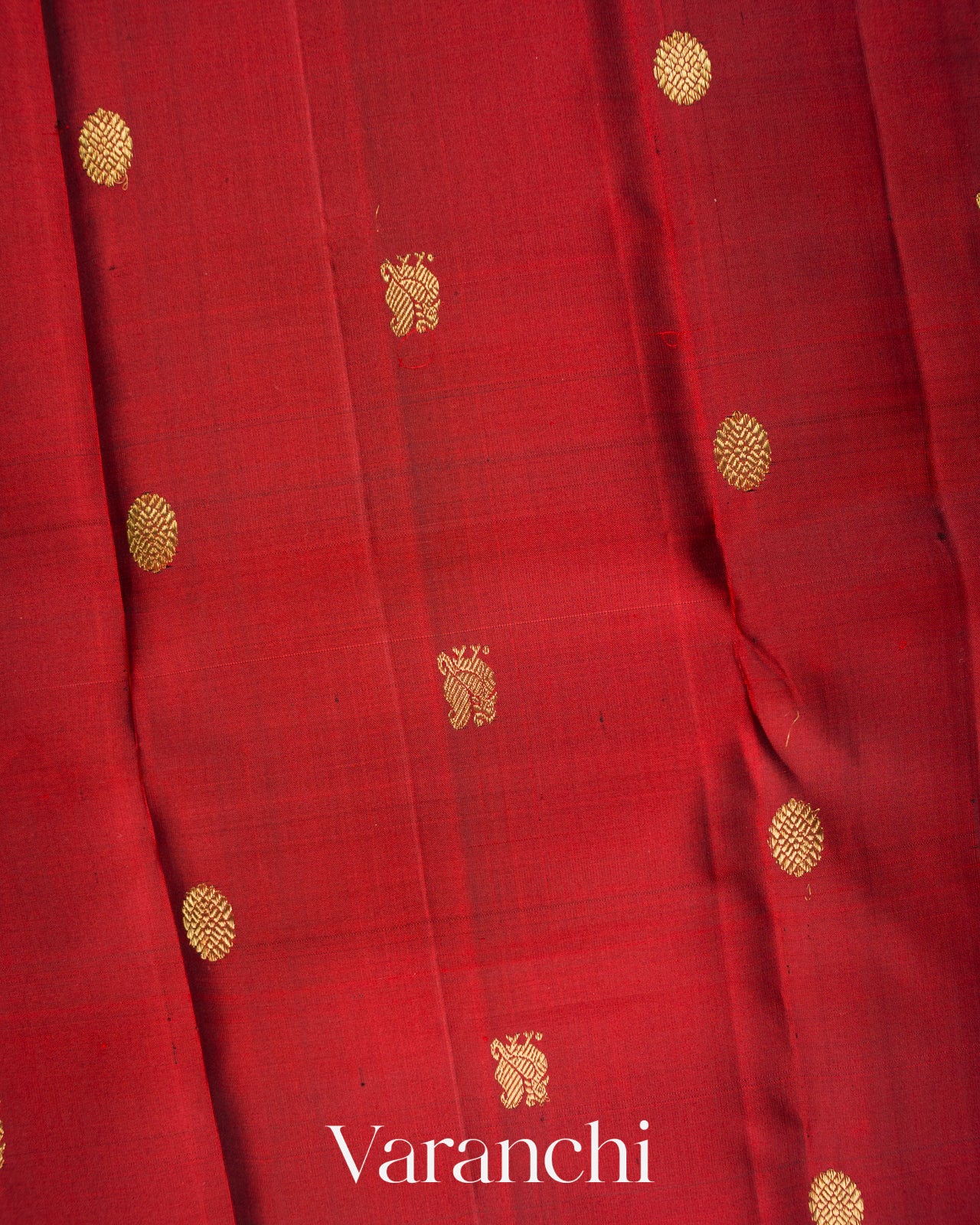 Vermillion Red Pure Kanchipuram Silk Handloom Saree