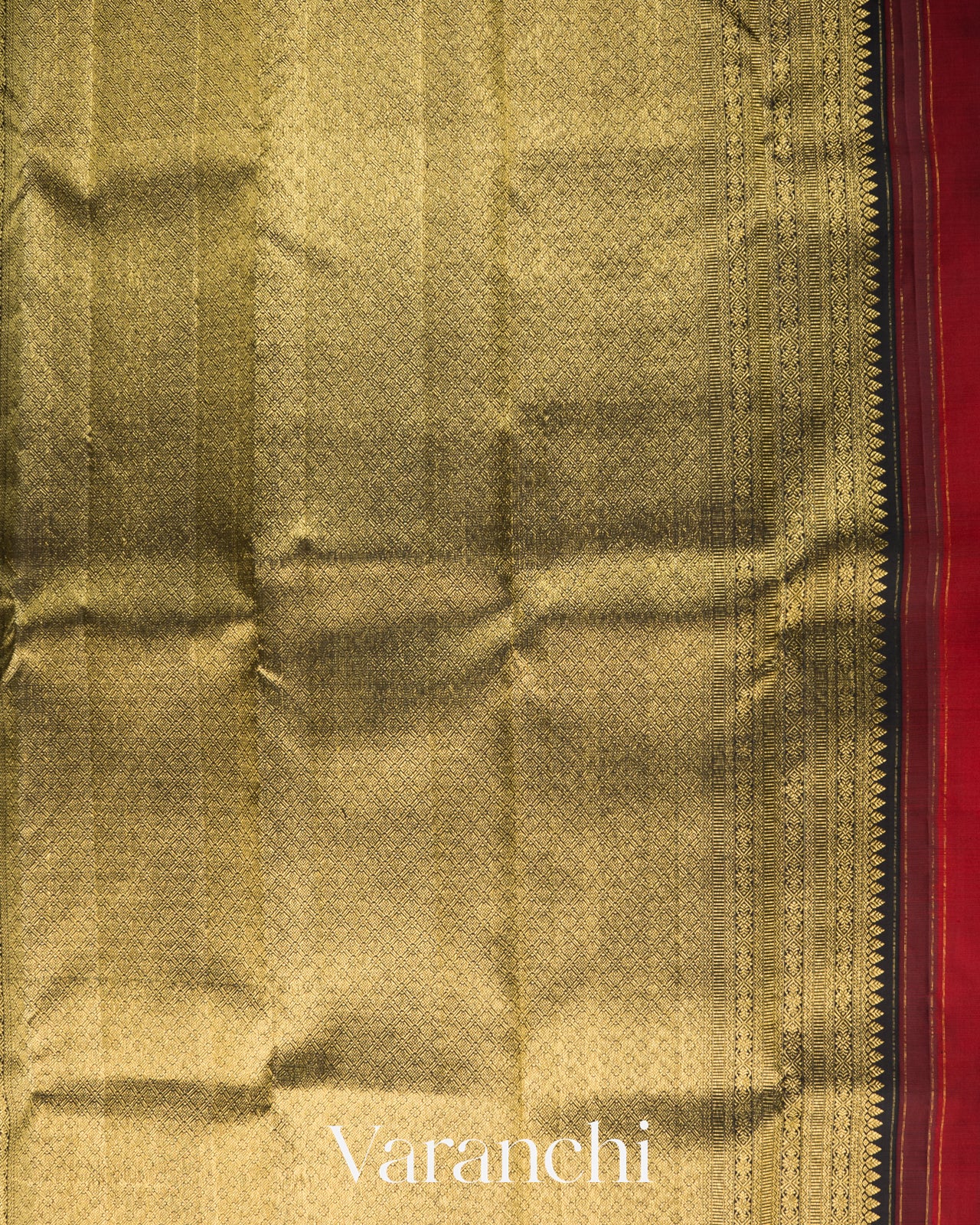 Vermillion Red Pure Kanchipuram Silk Handloom Saree