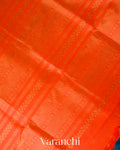 Peacock Blue Pure Kanchipuram Silk Cotton Handloom Saree