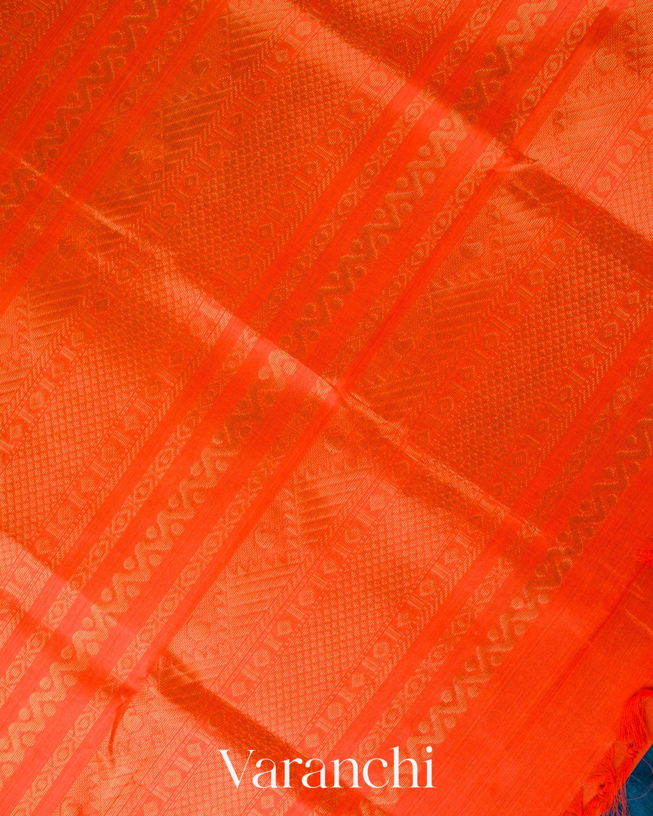 Peacock Blue Pure Kanchipuram Silk Cotton Handloom Saree