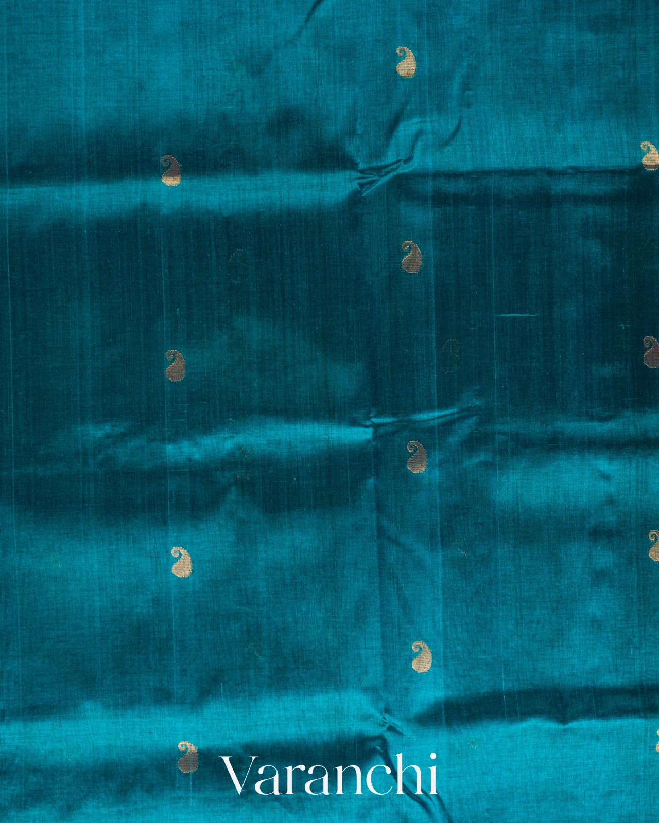 Peacock Blue Pure Kanchipuram Silk Cotton Handloom Saree
