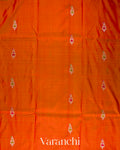 Vermilion Orange Pure Katan Silk Handloom Saree