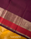 Mustard Yellow Lehariya Brocade Pure Kanchipuram Silk Saree