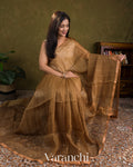 Walnut Brown Jamdani Bird Pure Muslin Silk Handloom Saree