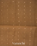 Walnut Brown Jamdani Bird Pure Muslin Silk Handloom Saree