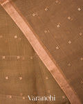 Walnut Brown Jamdani Bird Pure Muslin Silk Handloom Saree