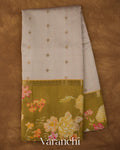 Pearl Grey Pure Chiniya Silk Handloom Saree
