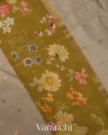Pearl Grey Pure Chiniya Silk Handloom Saree