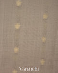 Pearl Grey Pure Chiniya Silk Handloom Saree