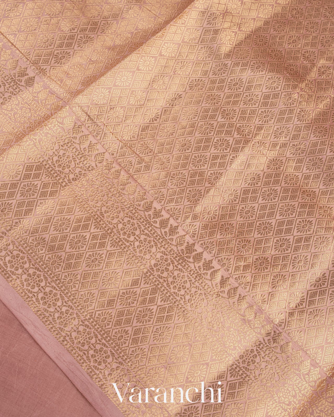 Dusty Pink Pure Dupion Silk Saree