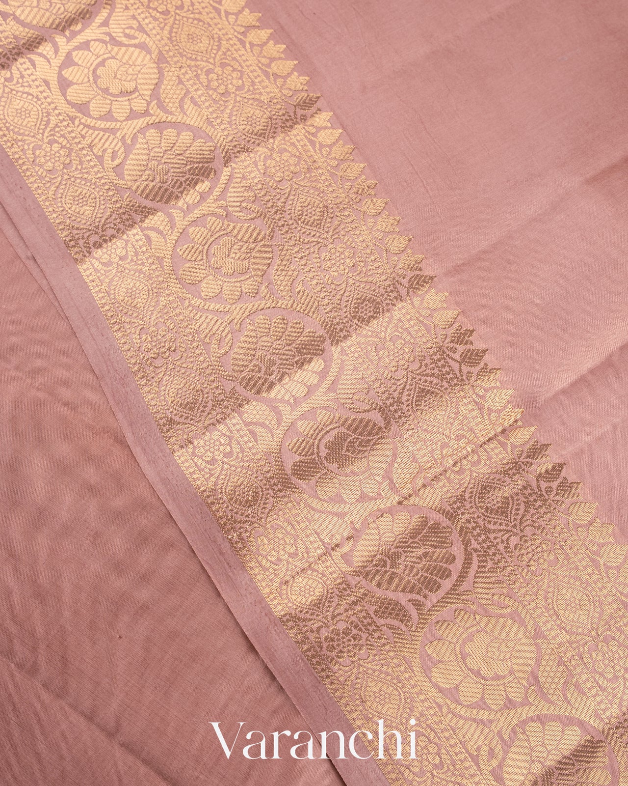 Dusty Pink Pure Dupion Silk Saree