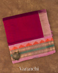 Royal Maroon Pure Kanchipuram Silk Cotton Handloom Saree