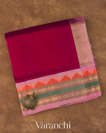 Royal Maroon Pure Kanchipuram Silk Cotton Handloom Saree