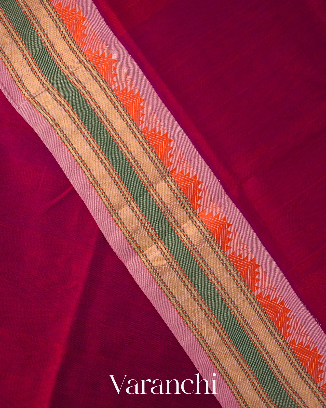 Royal Maroon Pure Kanchipuram Silk Cotton Handloom Saree