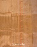 Turmeric Orange Checks Pure Kanchipuram Silk Cotton Handloom Saree