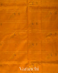 Turmeric Orange Checks Pure Kanchipuram Silk Cotton Handloom Saree