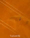 Turmeric Orange Checks Pure Kanchipuram Silk Cotton Handloom Saree