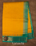 Golden Yellow Pure Kanchipuram Silk Cotton Handloom Saree