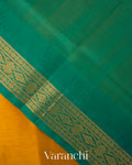 Golden Yellow Pure Kanchipuram Silk Cotton Handloom Saree