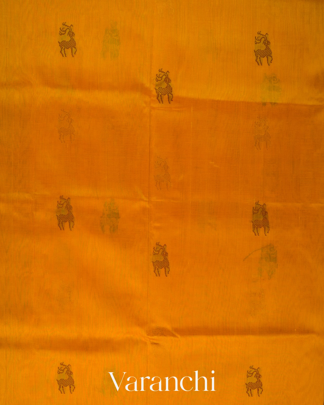 Mango Yellow and Deep Black Pure Kanchipuram Silk Cotton Handloom Saree