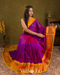 Deep Magenta Pure Kanchipuram Silk Cotton Handloom Saree