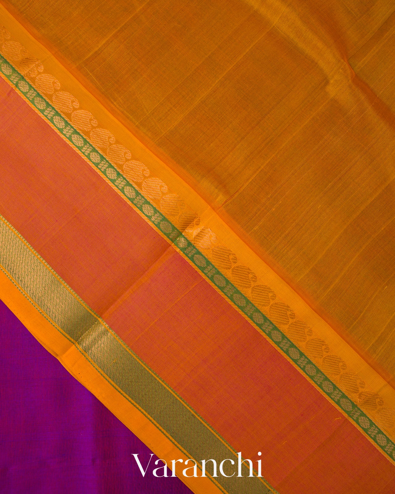 Deep Magenta Pure Kanchipuram Silk Cotton Handloom Saree