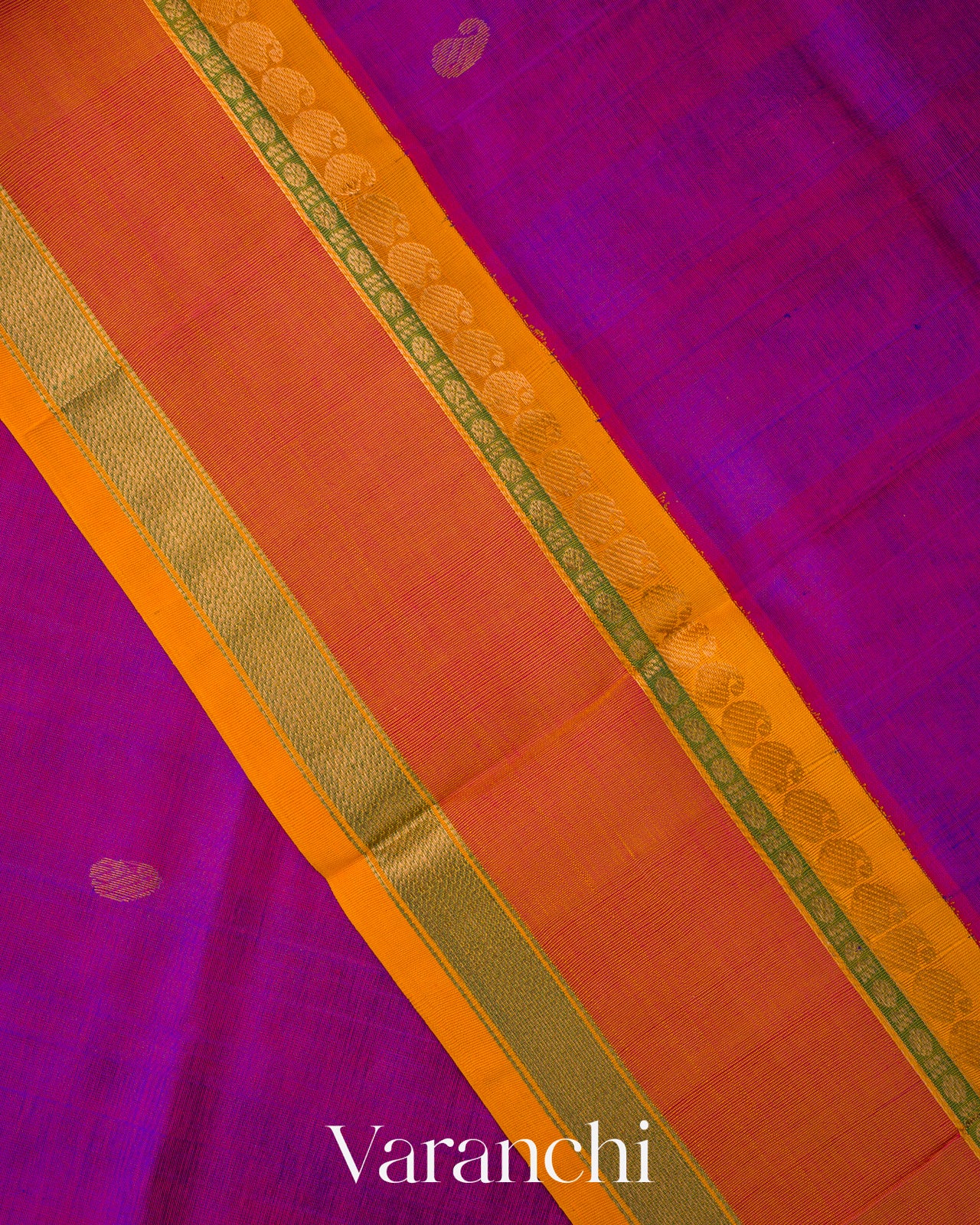 Deep Magenta Pure Kanchipuram Silk Cotton Handloom Saree