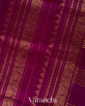 Jade Green and Deep Purple Pure Korvai Kanchipuram Silk Cotton Handloom Saree