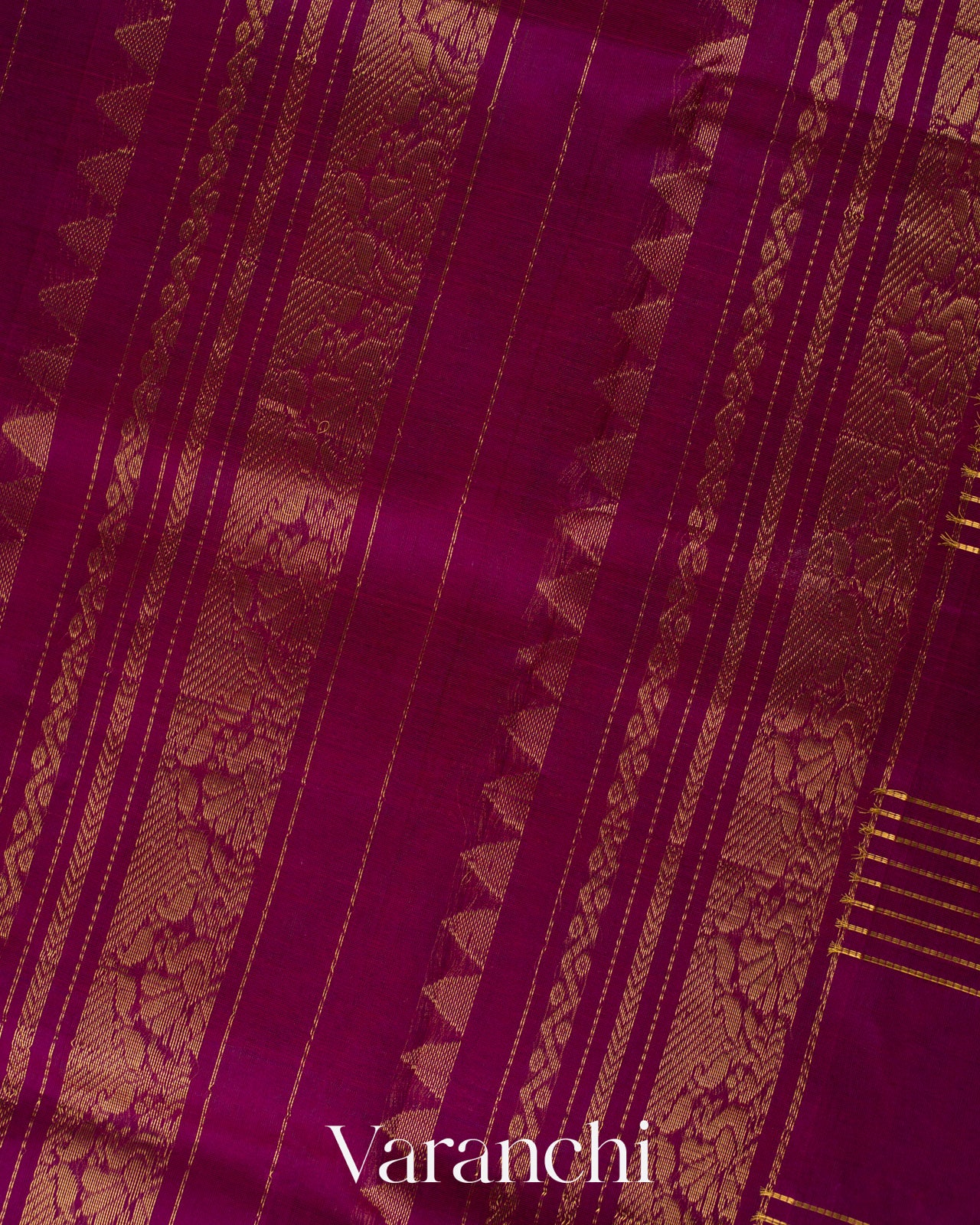 Jade Green and Deep Purple Pure Korvai Kanchipuram Silk Cotton Handloom Saree
