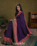 Indigo Blue Pure Crepe Silk Handloom Saree