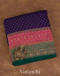 Indigo Blue Pure Crepe Silk Handloom Saree