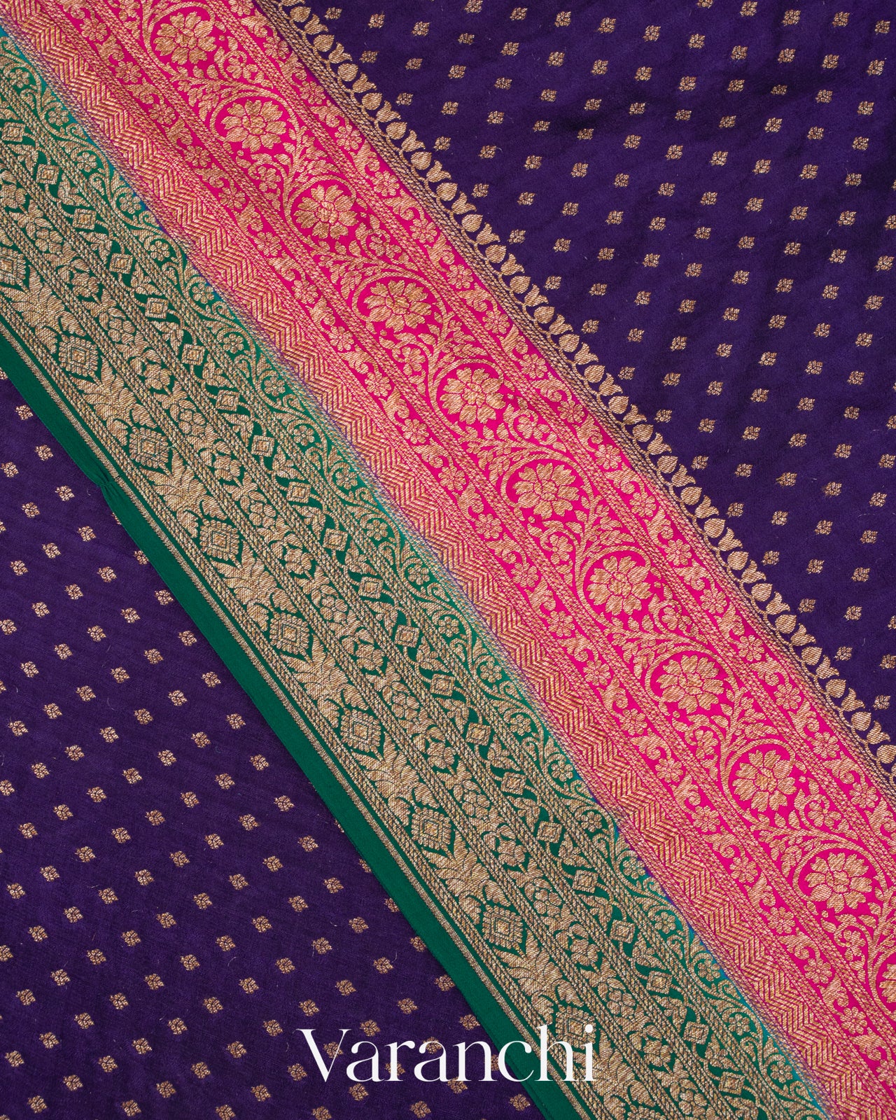 Indigo Blue Pure Crepe Silk Handloom Saree