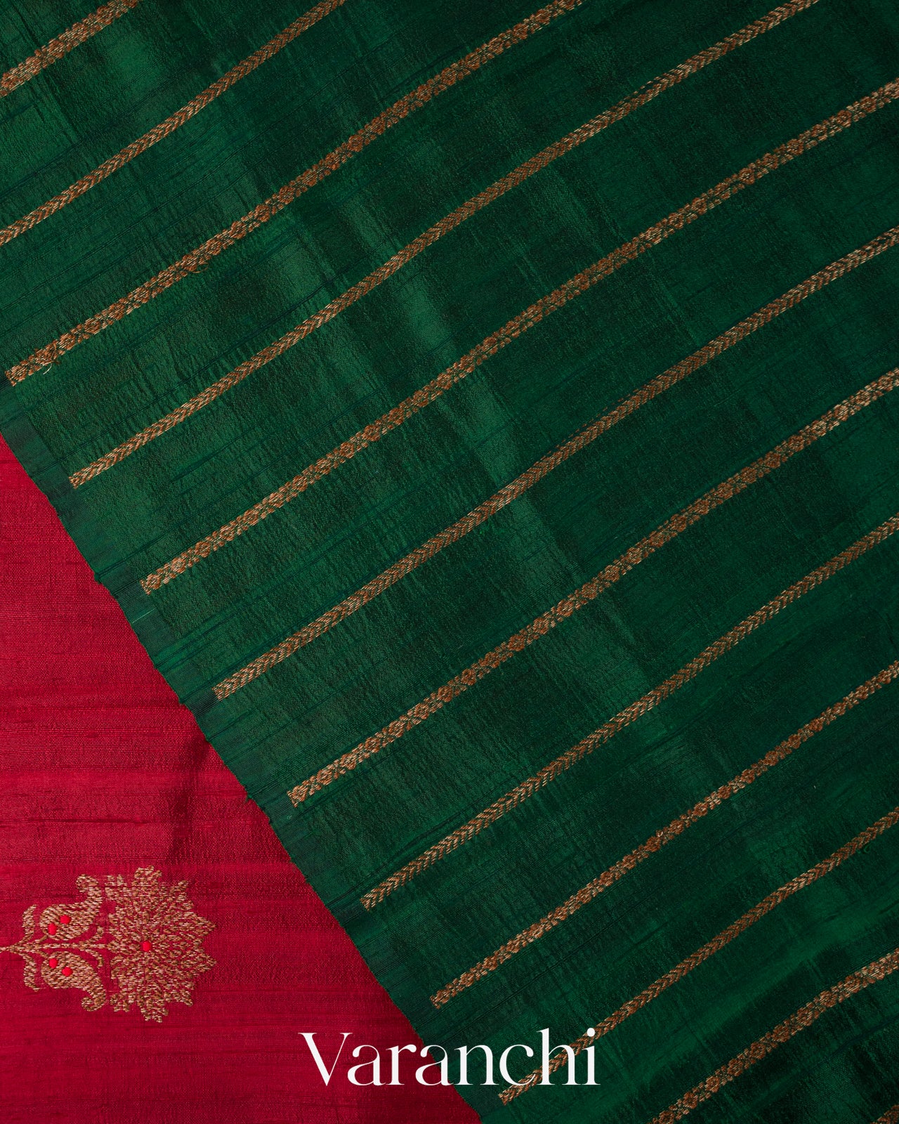 Crimson Red Borderless Pure Raw Silk Handloom Saree