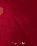 Crimson Red Borderless Pure Raw Silk Handloom Saree