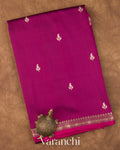 Magenta Purple Pure Katan Silk Handloom Saree