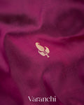 Magenta Purple Pure Katan Silk Handloom Saree