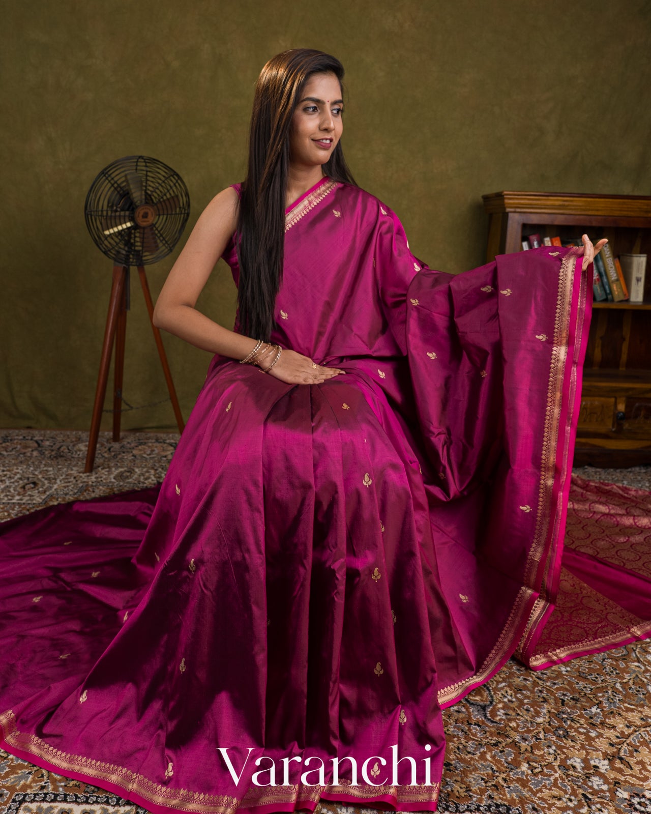 Magenta Purple Pure Katan Silk Handloom Saree