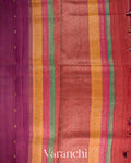 Mulberry Wine Pure Tussar Silk Handloom Saree