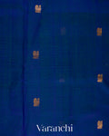 Royal Blue Pure Kanchipuram Silk Cotton Handloom Saree
