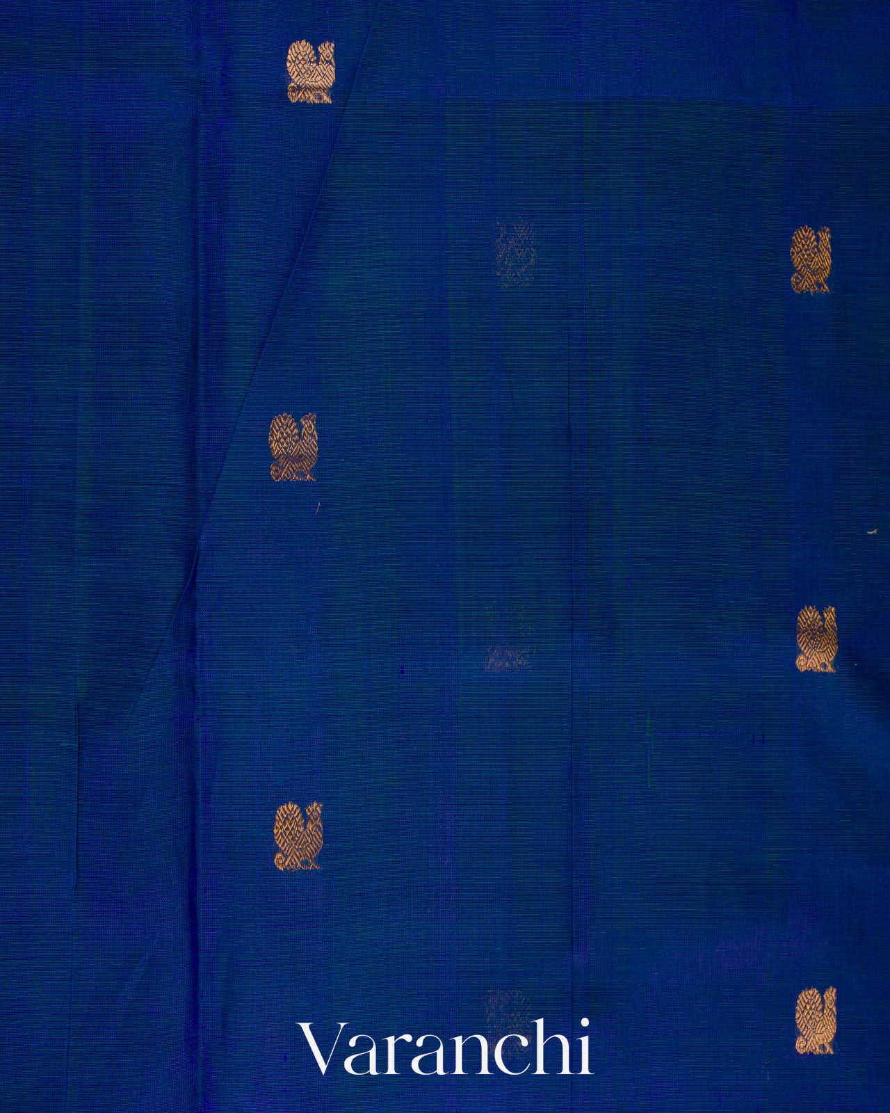 Royal Blue Pure Kanchipuram Silk Cotton Handloom Saree