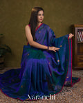 Royal Blue Pure Kanchipuram Silk Cotton Handloom Saree