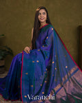 Royal Blue Pure Kanchipuram Silk Cotton Handloom Saree