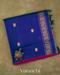 Royal Blue Pure Kanchipuram Silk Cotton Handloom Saree