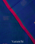 Royal Blue Pure Kanchipuram Silk Cotton Handloom Saree