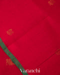 Crimson Red Pure Kanchipuram Silk Cotton Handloom Saree